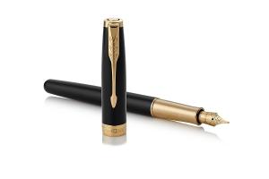 Parker Sonnet Core - LaqBlack GT, перьевая ручка, F, BL