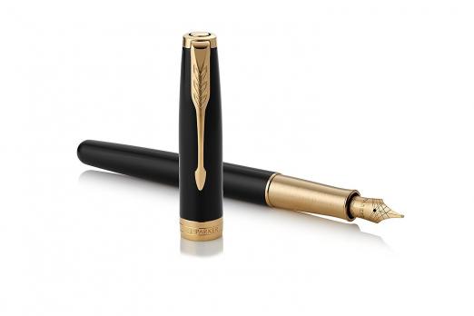 Parker Sonnet Core - LaqBlack GT, перьевая ручка, F, BL