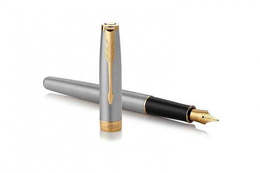 Parker Sonnet Core - Stainless Steel GT, перьевая ручка, F, BL*