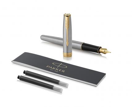 Parker Sonnet Core - Stainless Steel GT, перьевая ручка, F, BL*