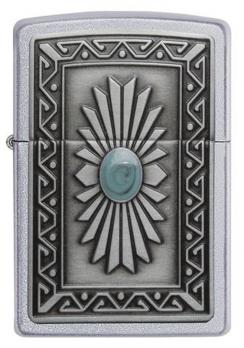Зажигалка Zippo Classic с покрытием Satin Chrome, латунь/сталь, серебристая, матовая, 36x12x56 мм