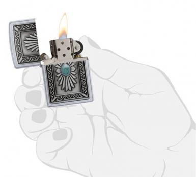 Зажигалка Zippo Classic с покрытием Satin Chrome, латунь/сталь, серебристая, матовая, 36x12x56 мм