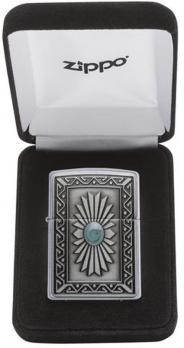 Зажигалка Zippo Classic с покрытием Satin Chrome, латунь/сталь, серебристая, матовая, 36x12x56 мм