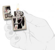 Зажигалка Zippo Classic с покрытием Cream Matte, латунь/сталь, кремовая, матовая, 36x12x56 мм