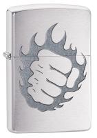 Зажигалка Zippo Classic с покрытием Brushed Chrome, латунь/сталь, серебристая, матовая, 36x12x56 мм