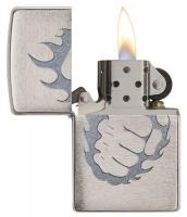Зажигалка Zippo Classic с покрытием Brushed Chrome, латунь/сталь, серебристая, матовая, 36x12x56 мм