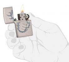 Зажигалка Zippo Classic с покрытием Brushed Chrome, латунь/сталь, серебристая, матовая, 36x12x56 мм