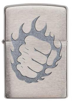 Зажигалка Zippo Classic с покрытием Brushed Chrome, латунь/сталь, серебристая, матовая, 36x12x56 мм