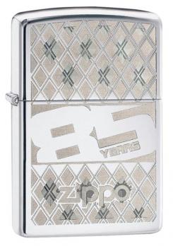 Зажигалка Zippo 85 с покрытием High Polish Chrome, латунь/сталь, серебристая, 36x12x56 мм