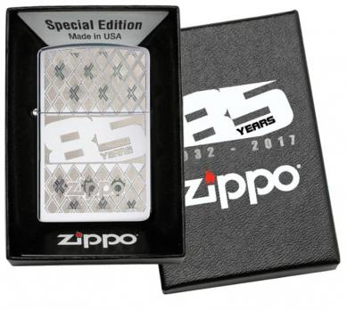 Зажигалка Zippo 85 с покрытием High Polish Chrome, латунь/сталь, серебристая, 36x12x56 мм