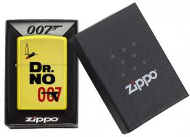 Зажигалка Zippo James Bond с покрытием Lemon, латунь/сталь, жёлтая, матовая, 36x12x56 мм