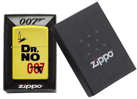 Зажигалка Zippo James Bond с покрытием Lemon, латунь/сталь, жёлтая, матовая, 36x12x56 мм