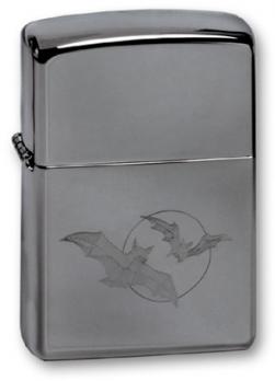 Зажигалка Zippo Bats, с покрытием High Polish Chrome, латунь/сталь, серебристая, глянцевая, 36х12х56