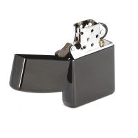 Зажигалка Zippo Classic с покрытием Ebony, латунь/сталь, чёрная, глянцевая, 36x12x56 мм