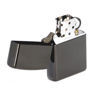 Зажигалка Zippo Classic с покрытием Ebony, латунь/сталь, чёрная, глянцевая, 36x12x56 мм