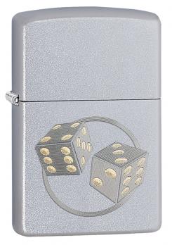 Зажигалка Zippo Classic с покрытием Satin Chrome, латунь/сталь, серебристая, матовая, 36x12x56 мм