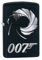 Зажигалка Zippo James Bond с покрытием Black Matte, латунь/сталь, чёрная, матовая, 36x12x56 мм