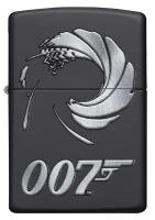 Зажигалка Zippo James Bond с покрытием Black Matte, латунь/сталь, чёрная, матовая, 36x12x56 мм