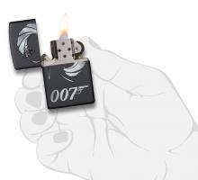 Зажигалка Zippo James Bond с покрытием Black Matte, латунь/сталь, чёрная, матовая, 36x12x56 мм