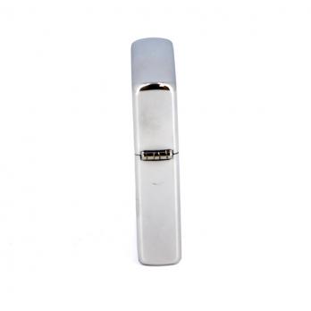Зажигалка Zippo Stripes, с покрытием Brushed Chrome, латунь/сталь, серебристая с полосками и логотип