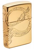 Зажигалка Zippo Armor™ с покрытием High Polish Gold Plate, латунь/сталь, золотистая, 36x12x56 мм
