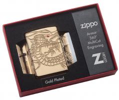 Зажигалка Zippo Armor™ с покрытием High Polish Gold Plate, латунь/сталь, золотистая, 36x12x56 мм