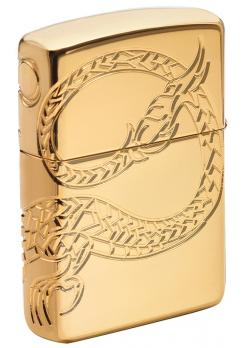 Зажигалка Zippo Armor™ с покрытием High Polish Gold Plate, латунь/сталь, золотистая, 36x12x56 мм