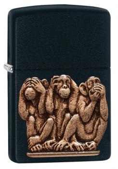Зажигалка Zippo Classic с покрытием Black Matte, латунь/сталь, чёрная, матовая, 36x12x56 мм