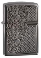 Зажигалка Zippo Armor с покрытием Black Ice, латунь/сталь,чёрная, глянцевая, 36x12x56 мм