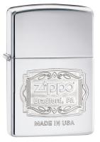 Зажигалка Zippo Classic с покрытием High Polish Chrome, латунь/сталь, серебристая, глянцевая, 36x12x