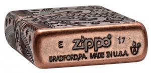 Зажигалка Zippo Armor с покрытием Antique Copper, латунь/сталь, медная, матовая, 36x12x56 мм
