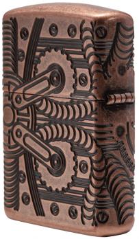 Зажигалка Zippo Armor с покрытием Antique Copper, латунь/сталь, медная, матовая, 36x12x56 мм