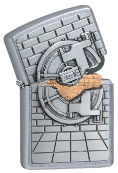 Зажигалка Zippo Classic с покрытием Street Chrome, латунь/сталь, серебристая, матовая, 36x12x56 мм