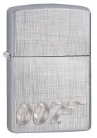 Зажигалка Zippo James Bond с покрытием Brushed Chrome, латунь/сталь, серебристая, матовая, 36x12x56