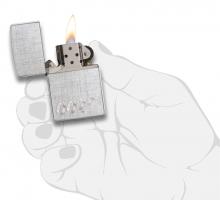 Зажигалка Zippo James Bond с покрытием Brushed Chrome, латунь/сталь, серебристая, матовая, 36x12x56