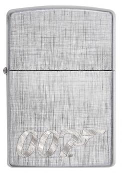 Зажигалка Zippo James Bond с покрытием Brushed Chrome, латунь/сталь, серебристая, матовая, 36x12x56