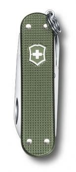 Нож-брелок Victorinox Classic, 58 мм, 5 функций, алюминиевая рукоять, зелёный