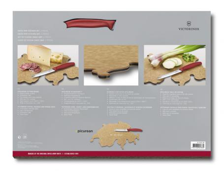 Набор Victorinox Swiss Map: нож для овощей и сыра 11 см + разделочная доска Epicurean