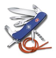 Нож Victorinox Skipper, 111 мм, 17 функций, с фиксатором лезвия и шнурком, синий