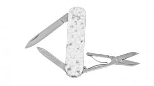 Нож-брелок Victorinox LE, 74 мм, 4 функции, рукоять из натур. камня, "Bethel White"
