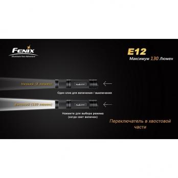 Фонарь-брелок светодиодный Fenix E12 Cree XP-E2 LED, 130 лм, 1-АА