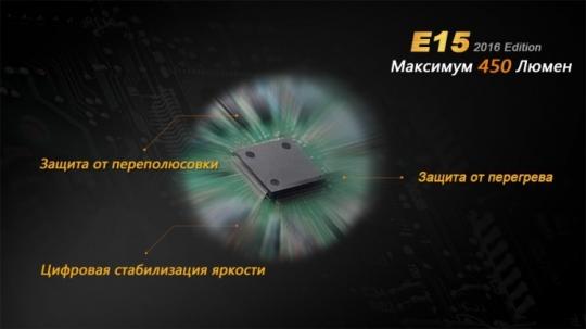 Фонарь светодиодный Fenix E15 Cree XP-G2 LED, 450 лм, аккумулятор