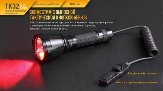 Фонарь светодиодный Fenix TK32, 1000 лм, аккумулятор