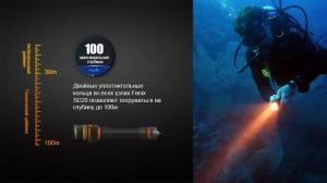 Фонарь светодиодный подводный Fenix SD20, 1000 лм, аккумулятор