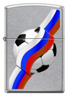 Зажигалка Zippo Российский футбол с покрытием Street Chrome™, латунь/сталь, серебристая, матовая