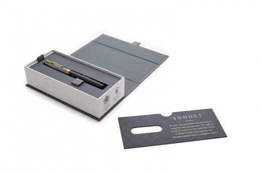 **Parker Sonnet Premium - Black Silver GT, перьевая ручка, F  (СЕРЕБРО 925 пробы)