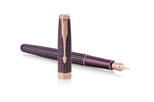 **Parker Sonnet Premium - Purple Cisele PGT, перьевая ручка, F  (СЕРЕБРО 925 пробы)
