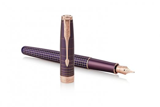 **Parker Sonnet Premium - Purple Cisele PGT, перьевая ручка, F  (СЕРЕБРО 925 пробы)