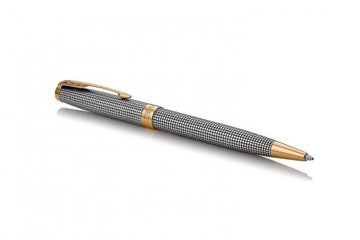 **Parker Sonnet Premium - Cisele GT, шариковая ручка, M, BL  (СЕРЕБРО 925 пробы)