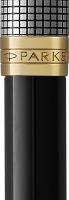 **Parker Sonnet Premium - Black Silver GT, шариковая ручка, M, BL  (СЕРЕБРО 925 пробы)